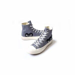 Comme Des Garcons PLAY Gray Converse High Top Sneakers Womens Size 6